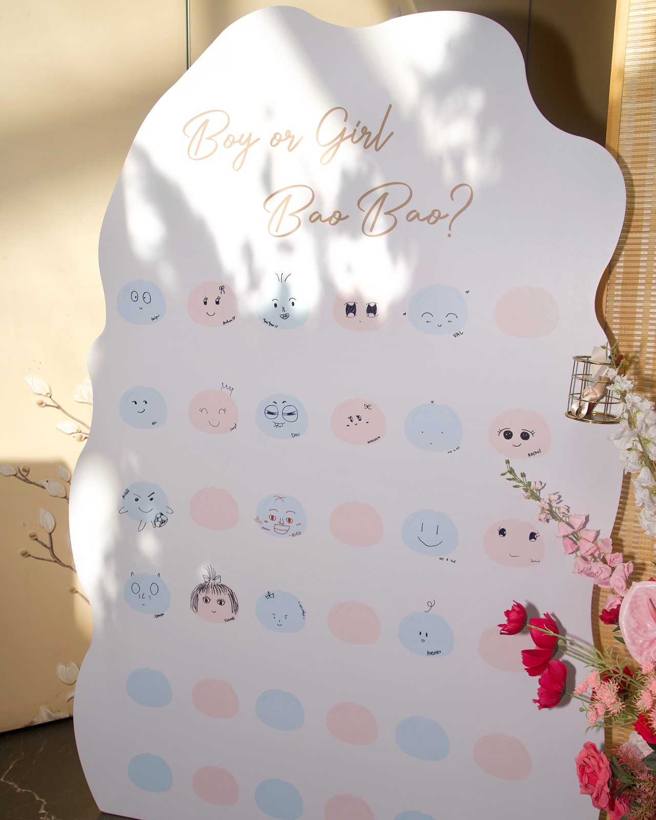 grace gender reveal party decorations